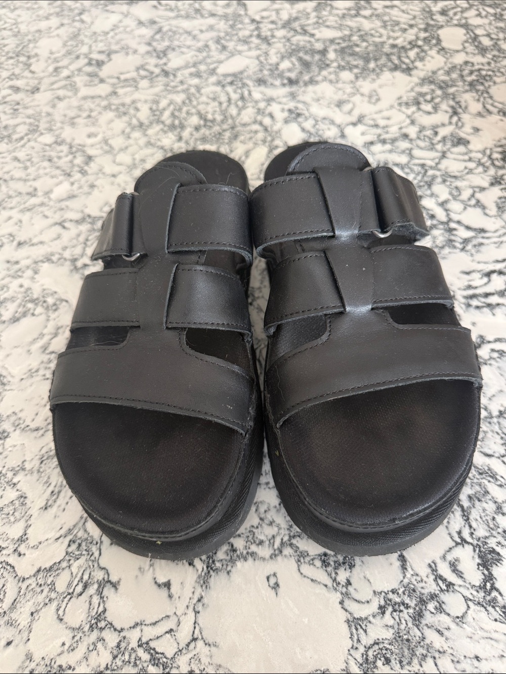 Women’s UGG Goldenstar Black Double-Strap Slide Sandals